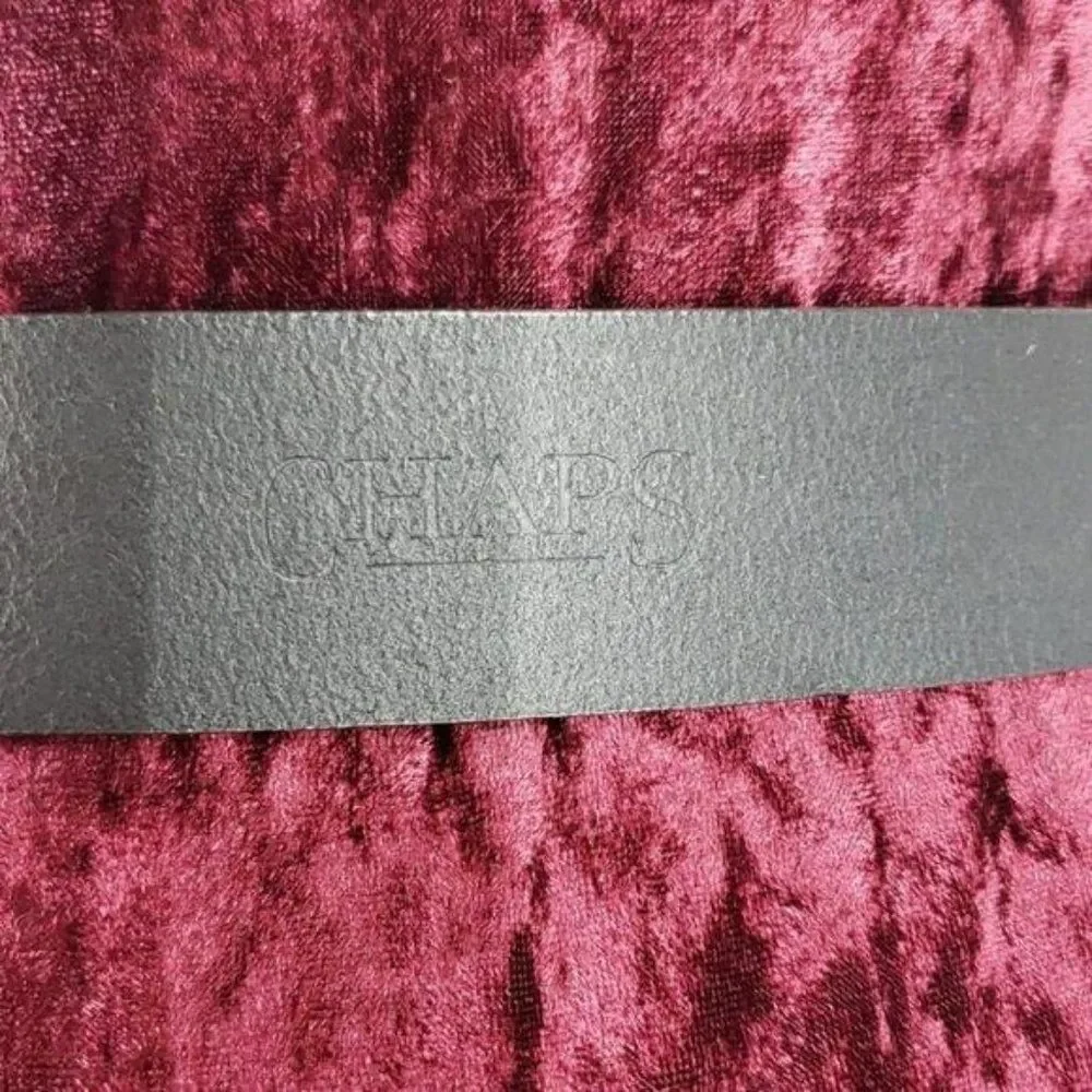 Chaps Women’s‎ Black Leather Studded Buckle Belt